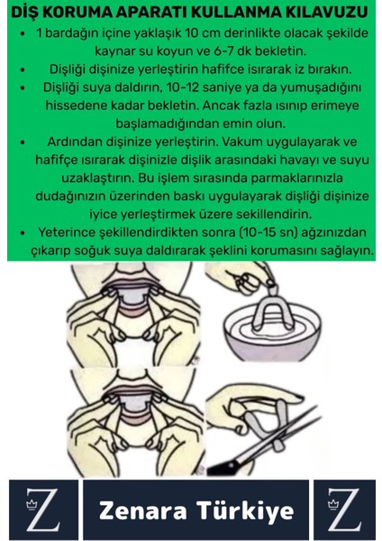 Diş Çene Sıkma Gıcırdatma Bruksizm Önleme Gece Plağı Uyku Aparatı Protez Kap Hediyeli 4 Adet