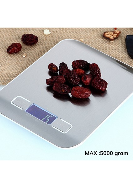 Tf 1002 Hassas Ölçümlü Maksimum 5 kg Kapasiteli LED Ekran Platin Dijital Mutfak - AGT7024-5254