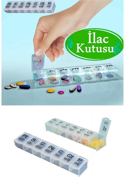 Haftalık Günlük Ilaç Saklama Kutusu 7 Günlük Ilaç Saklama Kabı (4767) - AGT7783-2418
