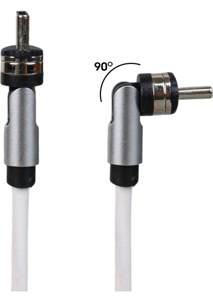 Beyaz 3in1 (Type C- Lightning- Micro Usb) Manyetik Uç Taşınabilir Şarj Kab - AGT5538-5683