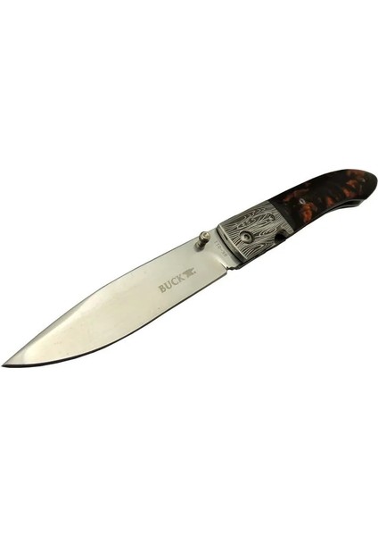 Knives BK-011BK Kamp Çakı 23 cm - Kahverengi Sedef Sap Kılıflı Kutulu - AGT3736-9659