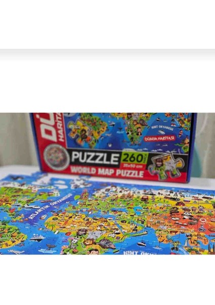 260 Parça Dev Dünya Haritası Puzzle