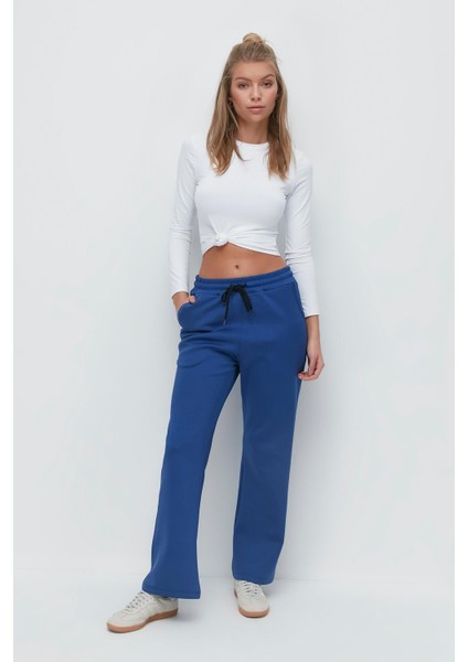 Wide Leg Ispanyol Paça Eşofman Altı 804 Sax