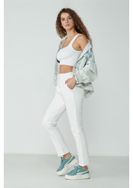 Düz Paça Eşofman Altı 901 Ekru modelleri