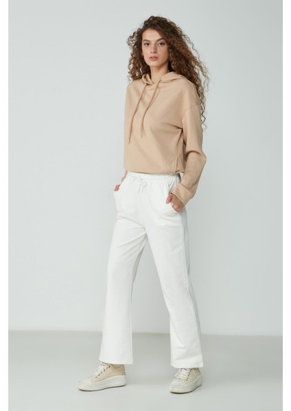 Wide Leg Ispanyol Paça Eşofman Altı 736 Ekru modelleri