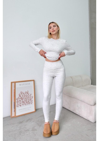 Yüksek Bel Soft Pantolon Gri