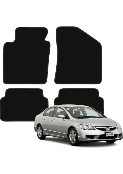 Honda Civic 8.nesil ( 2005- 2012) Özel Kesim Tam Uyumlu Lüx Oto Halı Paspas