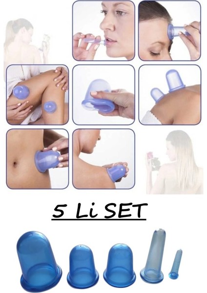 5li Vakumlu Set Vakumlu Silikon Masaj Kupası Selülit Kupası Yüz Masaj Hacamat Kupası fiyatları