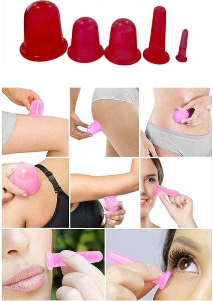 5li Vakumlu Set Vakumlu Silikon Masaj Kupası Selülit Kupası Yüz Masaj Hacamat Kupası modelleri