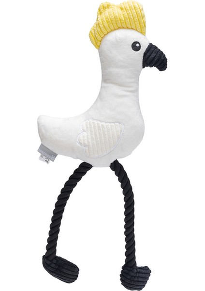 Köpek Oyuncağı, Sesli, Papağan, Peluş, Beyaz, 42x19,5x6cm