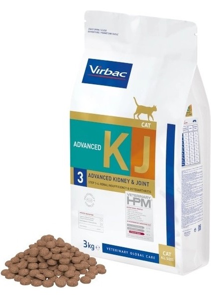 Vırbac Kj3 Advanced Kidney Joint Support Cat Böbrek ve Kedi Maması 3 kg