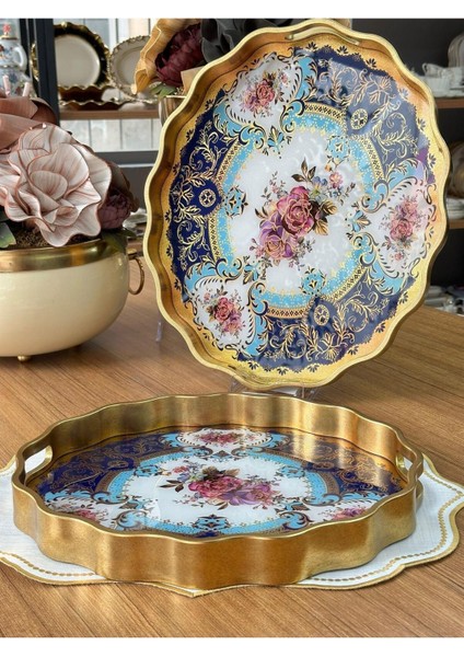 Afet-I Devran 2'li Oval Ahşap Tepsi