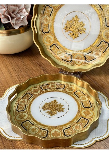 Luxury 2'li Yuvarlak Ahşap Tepsi fiyatları