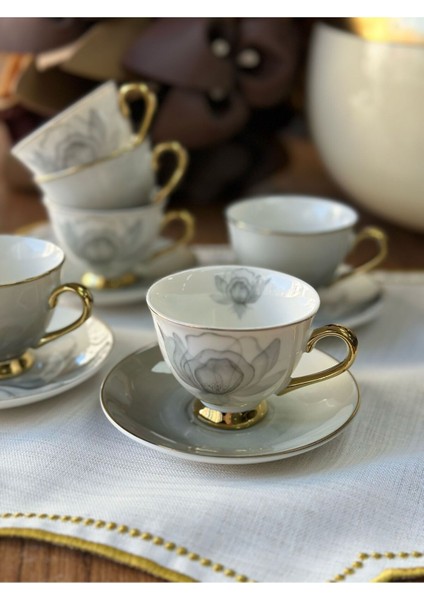 Türk Kahve Fincanı Grigio 6 Kişilik 12 Parça