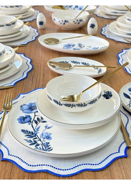 Yemek Takımı 158 Parça 12 Kişilik Blue Violet Gold fiyatları