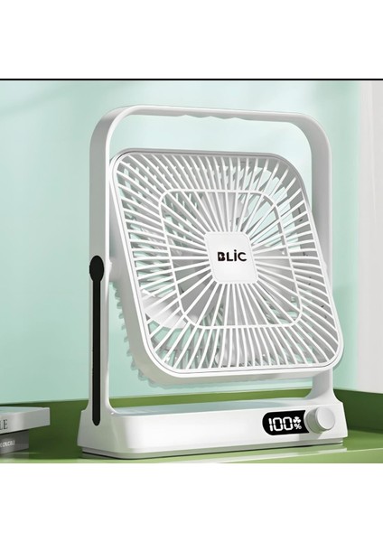Digital Göstergeli 2200RPM 5 Kanatlı Taşınabilir Masaüstü Soğutucu Fan