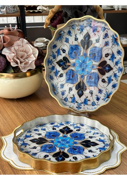 Arora 2'li Oval Ahşap Tepsi