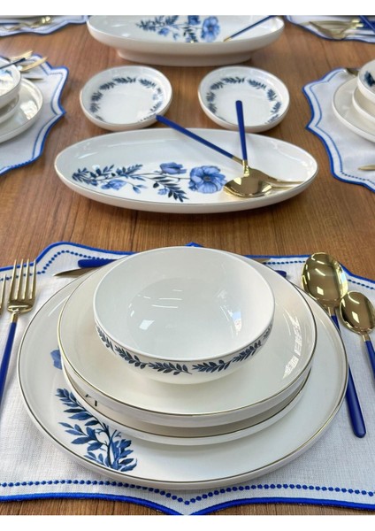 Yemek Takımı 84 Parça 6 Kişilik Blue Violet fiyatları