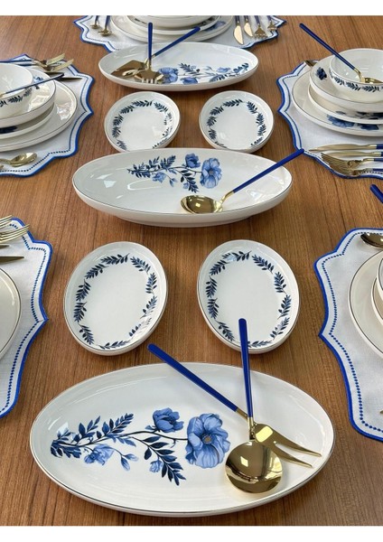 Yemek Takımı 84 Parça 6 Kişilik Blue Violet modelleri