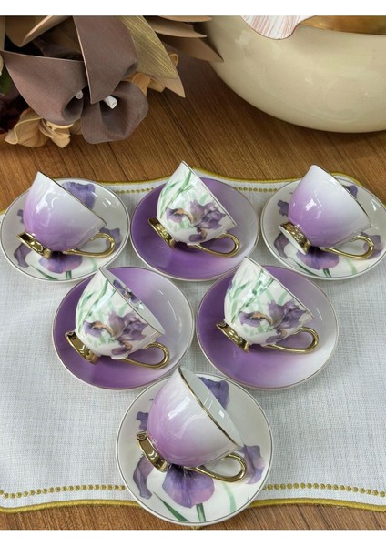 Türk Kahve Fincanı Orchid 6 Kişilik 12 Parça