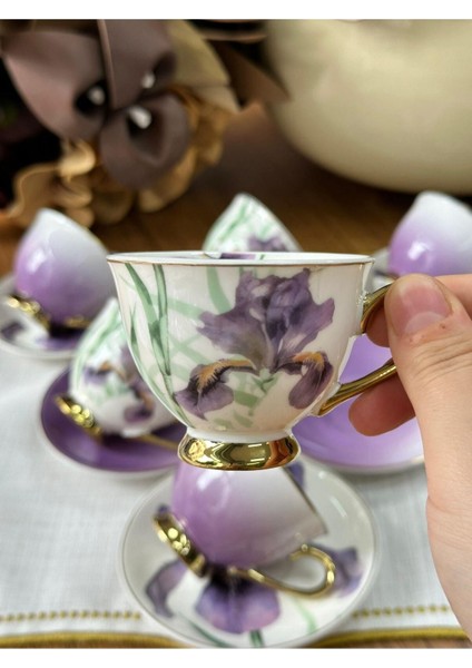 Türk Kahve Fincanı Orchid 6 Kişilik 12 Parça