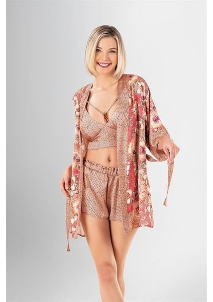 Aria's Closet 3'lü Şort Takımı Desenli