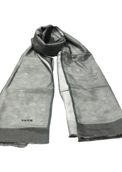 Yaz Serinliği Koton Şal - Bulut Deseni - Siyah Gri 7208777-472