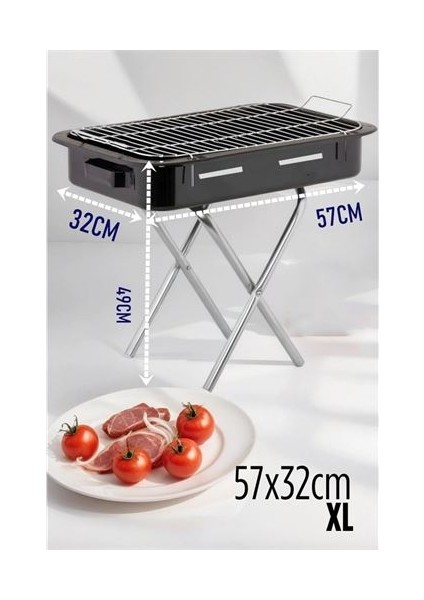 Xl Emaye Mangal Katlanır Ayaklı 57 x 32 cm 720535