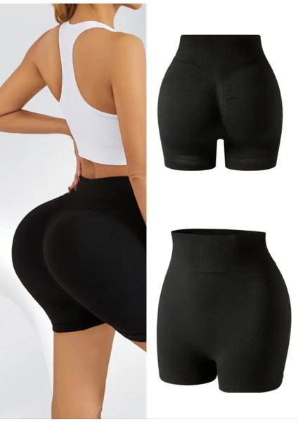 Kadın Şort Pushup Şort Siyah Kalçası Büzgülü Hafif Toparlayıcı Korse fiyatları