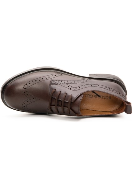 Hakiki Deri Bağcıklı Kadın Oxford Ayakkabı fırsatları