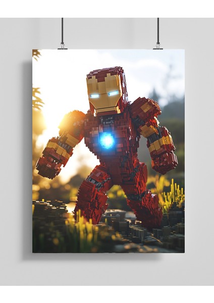 Minecraft Ironman Illüstrasyon Posteri