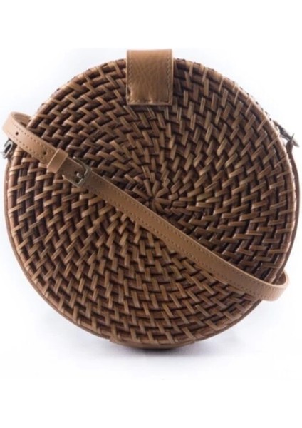 Alicia Rattan Crossbody El Yapımı Hasır Omuz Çantası