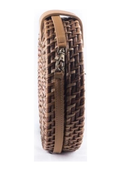 Alicia Rattan Crossbody El Yapımı Hasır Omuz Çantası