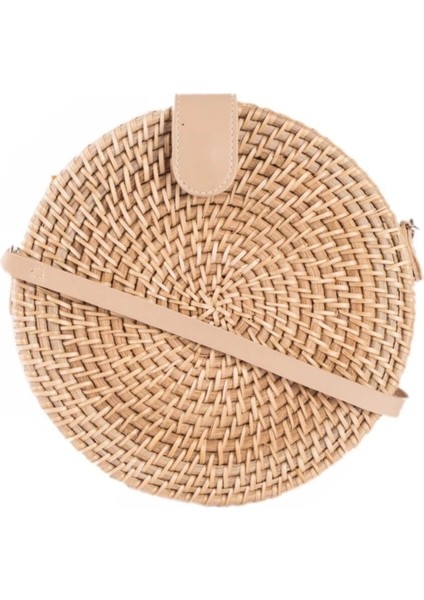 Alicia Natural Rattan Crossbody Bag El Yapımı Hasır Omuz Çantası