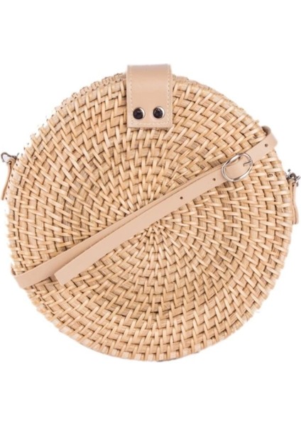 Alicia Natural Rattan Crossbody Bag El Yapımı Hasır Omuz Çantası