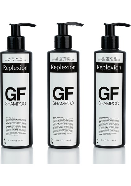 GF SHAMPOO 250ml. BİTKİSEL KÖK HÜCRE İÇERİKLİ GELİŞMİŞ ŞAMPUAN, ANTI-HAIR LOSS, HAIR THICKENING