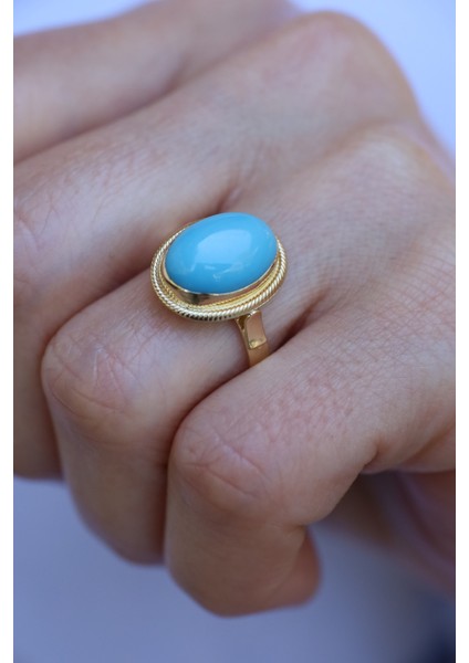 14 Ayar Altın Firuze Taşlı Yüzük fiyatları