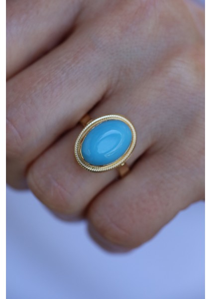 14 Ayar Altın Firuze Taşlı Yüzük