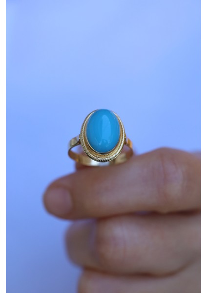 14 Ayar Altın Firuze Taşlı Yüzük fırsatları