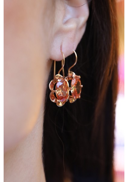 14 Ayar Altın Zultanit Taş Görünümlü Küpe fiyatları