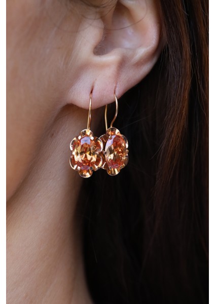 14 Ayar Altın Zultanit Taş Görünümlü Küpe fırsatları