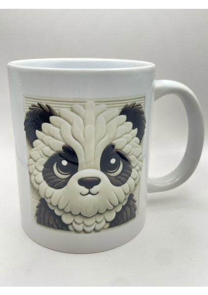 Panda Kupa Bardak - Porselen 3D Efektli