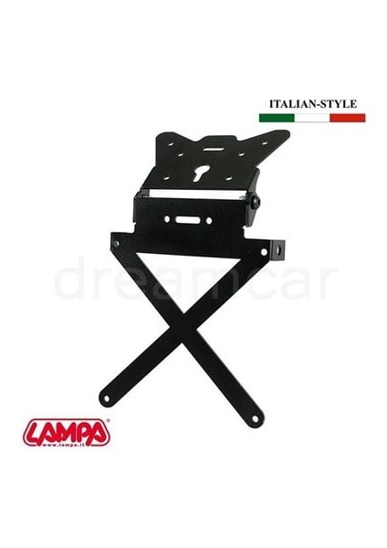 X-Plate Ayarlı Katlanır Plakalık Siyah Aluminyum 90144