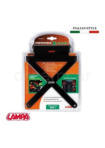 X-Plate Ayarlı Katlanır Plakalık Siyah Aluminyum 90144