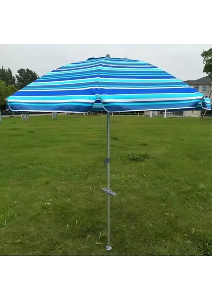 Plaj Deniz Bahçe Balkon Piknik Kamp Güneş Şemsiyesi Katlanır Mavi Beyaz 170 cm Plaj Şemsiyesi fiyatları
