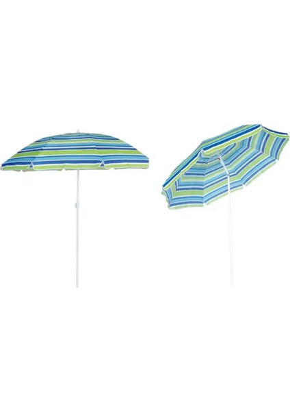 Plaj Deniz Bahçe Balkon Piknik Kamp Güneş Şemsiyesi Katlanır Mavi Beyaz 170 cm Plaj Şemsiyesi fırsatları