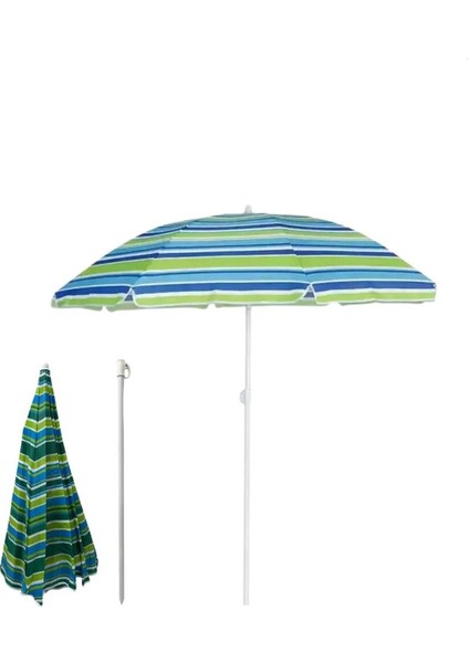 Plaj Deniz Bahçe Balkon Piknik Kamp Güneş Şemsiyesi Katlanır Mavi Beyaz 170 cm Plaj Şemsiyesi indirimleri