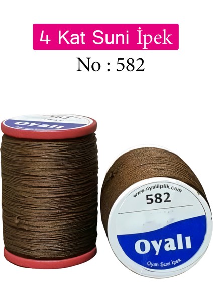 Oyalı 4 Kat Suni Ipek Iplik Iğne Oyası Boncuk Ipi Tığ Oyası NO:582