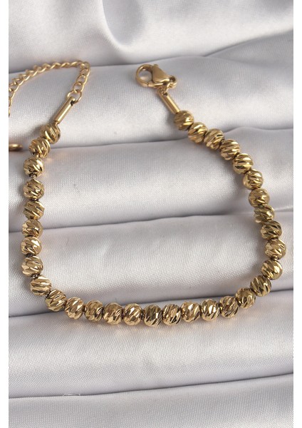 316L Çelik Gold Renk Dorika Model Kadın Bileklik - TJ-BB6786