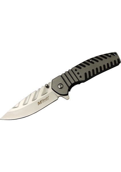 4 14 Gri Kamp Çakı 21CM - Yarı Otomatik, Metal Sap